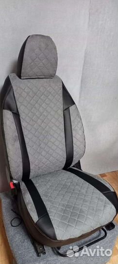 Чехлы Шевроле Лачетти Франт+ серая алькантара