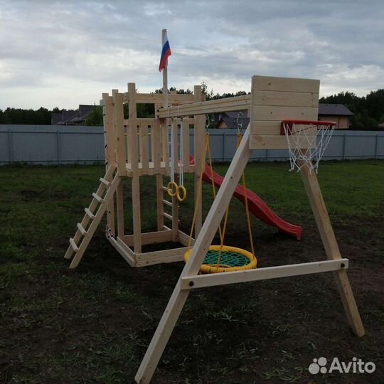 Детская площадка для дачи + качели гнездо