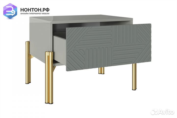 Тумба прикроватная Омри шиншилла серая / матовый л