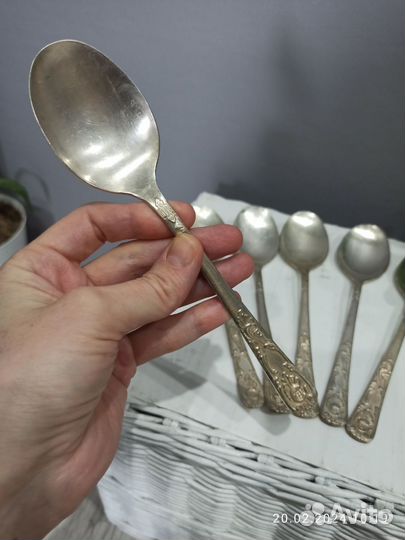 Ложки cтoловыe 6 шт мeльxиор. Очень рeдкие