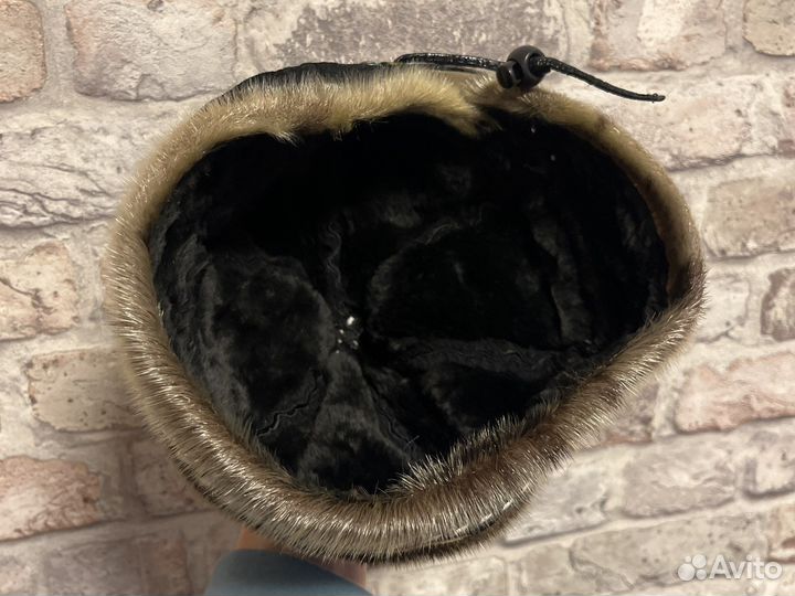 Меховая шапка натуральная замша