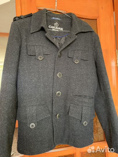 Пиджак мужской драповый серый