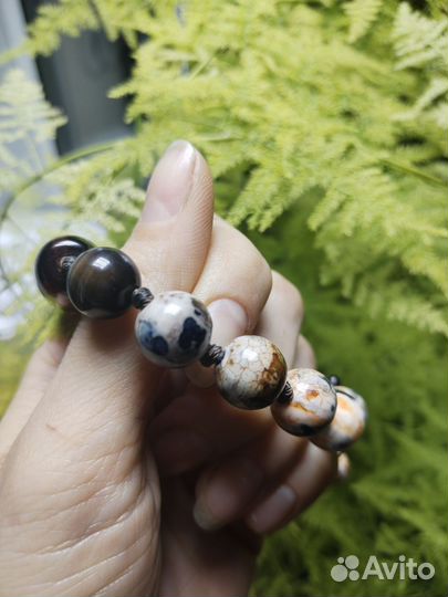 Мужской браслет из агата