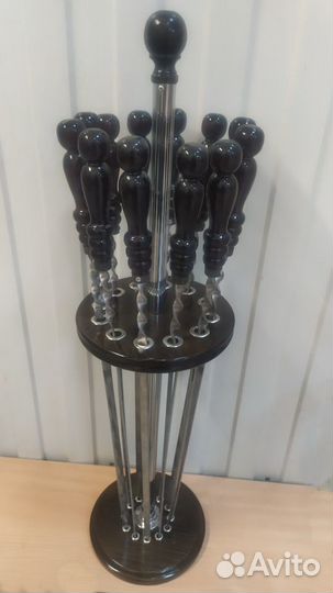 Шампуров набор подарочный хром/дерево 6,10шампуров