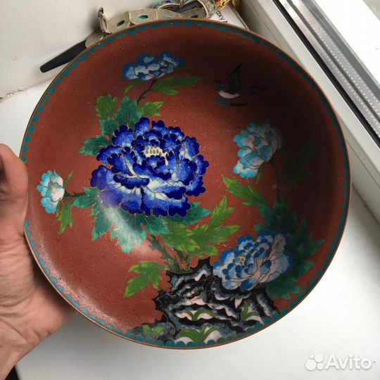 Китайское блюдо ваза для фруктов клуазоне