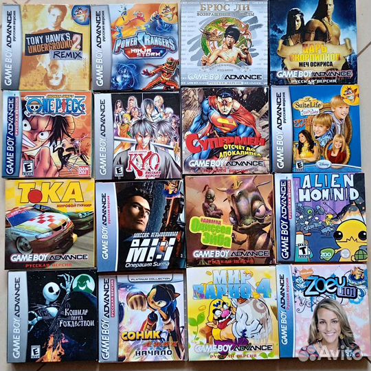 Картриджи сборники и одиночные GameBoy Advance SP