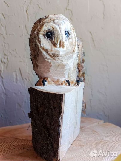 Сова скульптура из дерева