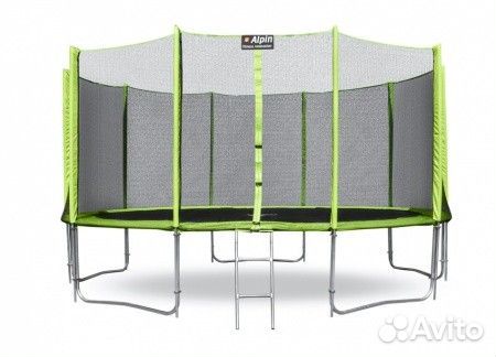 Батут alpin 4,90м с защитной сеткой и лестницей