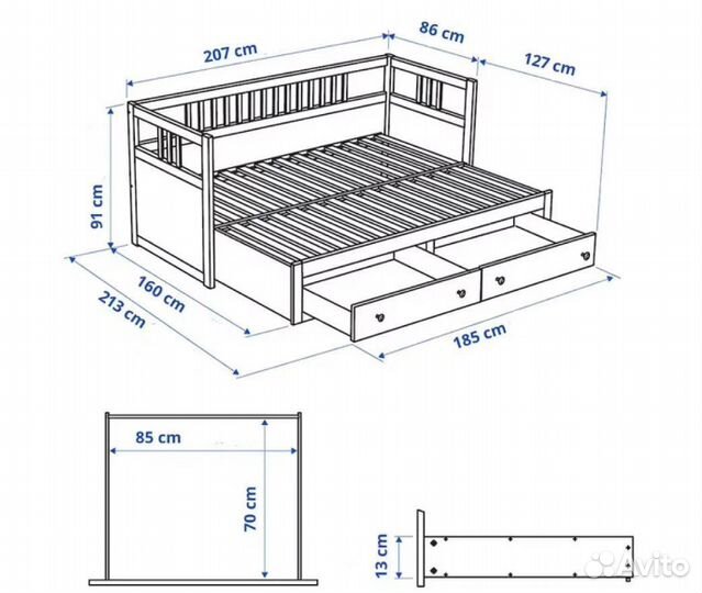 Кровать - кушетка Икея Хэмнес