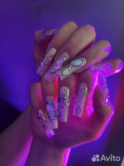 Crazy наращивание, маникюр, гель лак