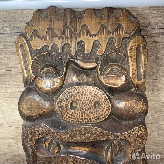 Большая Картина Панно Чёрт Дерево Сделано В СССР