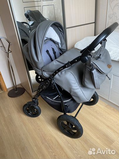 Коляска 2 в 1 Indigo экокожа