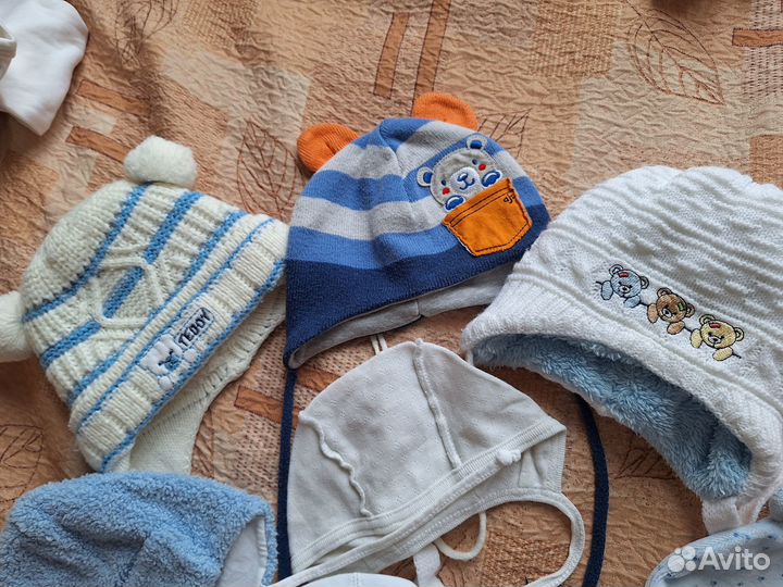 Шапки для мальчика 0-3 мес