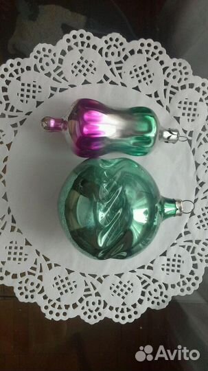 Елочные игрушки новогодние стекло СССР