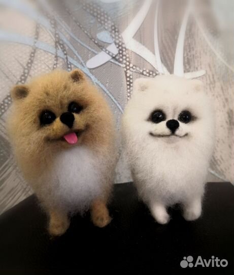 Собака Шпиц - игрушка ручной работы