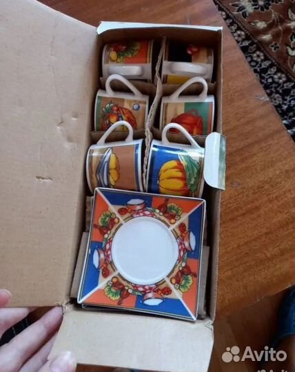 Набор кофейный новый на 6 персон (12 предметов)