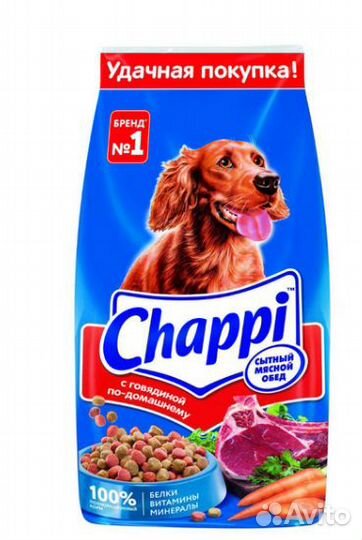 Сухой корм для собак Chappi Сытный мясной обед, Го