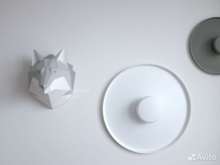 3D конструктор из бумаги - трофейная голова волка