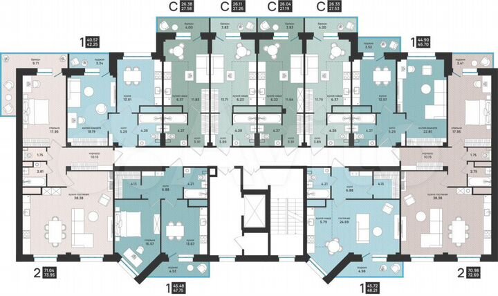 Квартира-студия, 27,2 м², 6/9 эт.