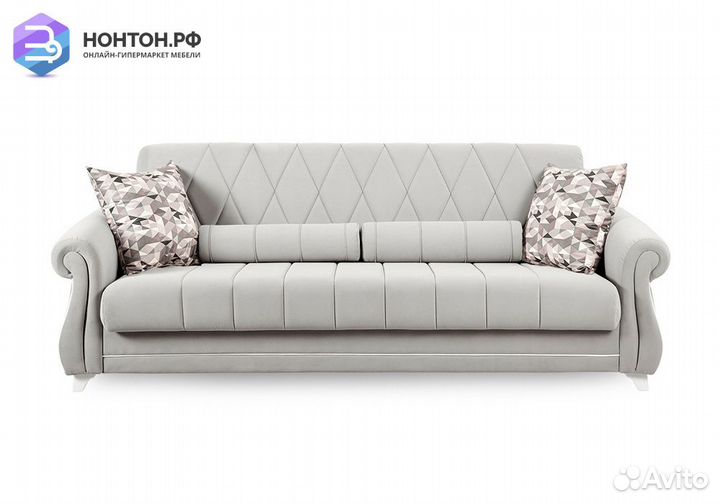 Диван книжка Роуз светло-серый