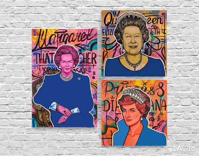 3 интерьерные картины в авторском стиле