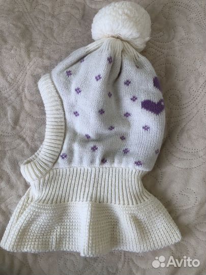 Шапка шлем для девочки зимняя