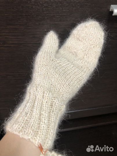 Варежки женские цвет молочный