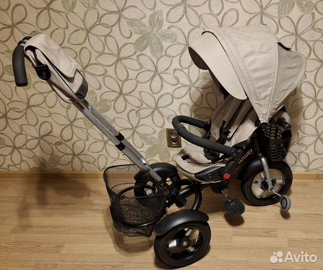 Детский трехколесный велосипед-коляска luxury