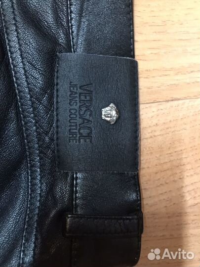 Штаны versace кожаные