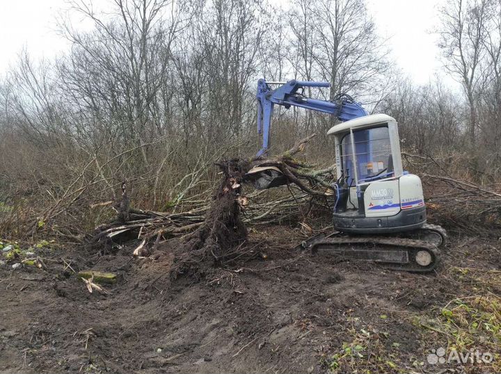 Услуги мини-экскаватора на резиновых гусеницах