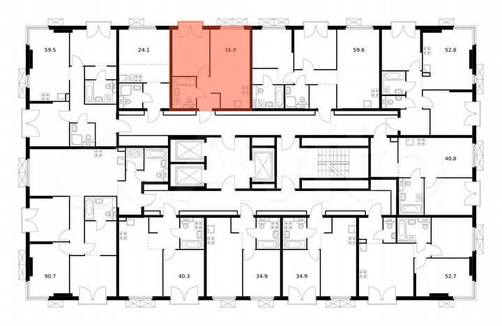 1-к. квартира, 36,9 м², 11/13 эт.