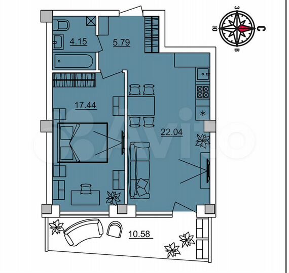 2-к. квартира, 50,8 м², 14/29 эт.