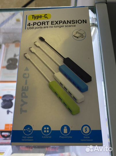 USB хаб Hub с Type-c на 4 USB разветвитель