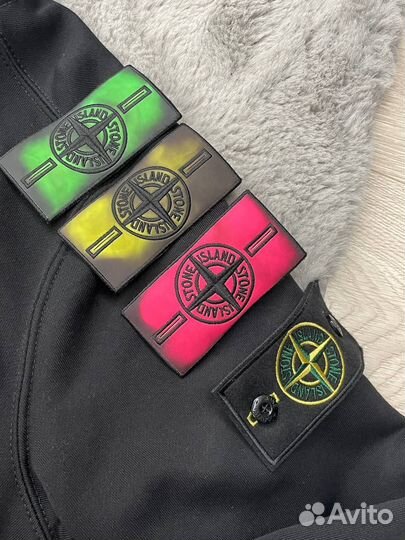 Зип-худи Stone Island + термопатч чёрного цвета