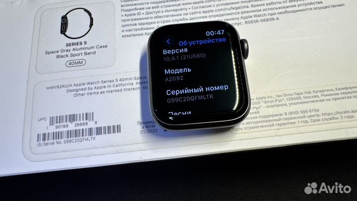 Apple watch 5 40mm Оригинальные часы черные