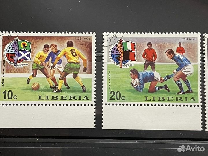 Марки. Либерия. Футбол