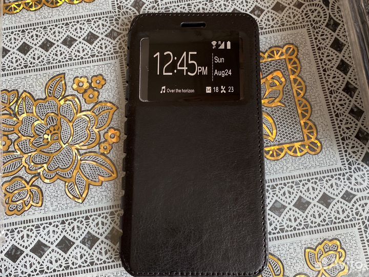 Чехол книжка на Asus ZenFone 3, черный и красный