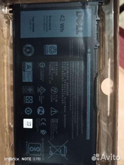 Аккумулятор Dell wdx0r неисправный