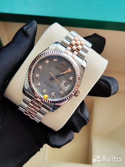 Rolex Datejust 36 Smoke Grey Everose Gold Diamond