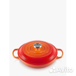 Фирменная неглубокая чугунная кастрюля Le Creuset