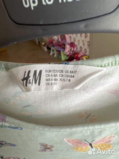 Хлопковое платье для девочки 116-122 размер H&M