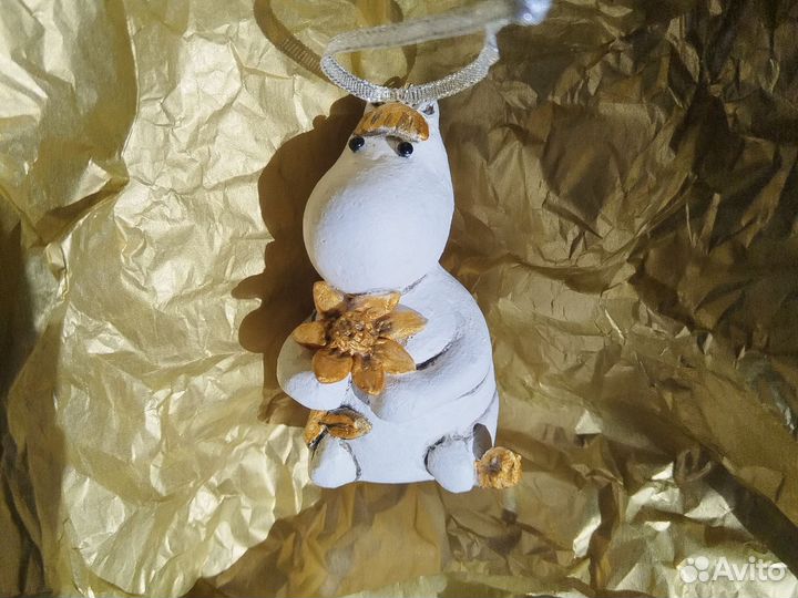 Елочные игрушки папье маше Муми-тролль