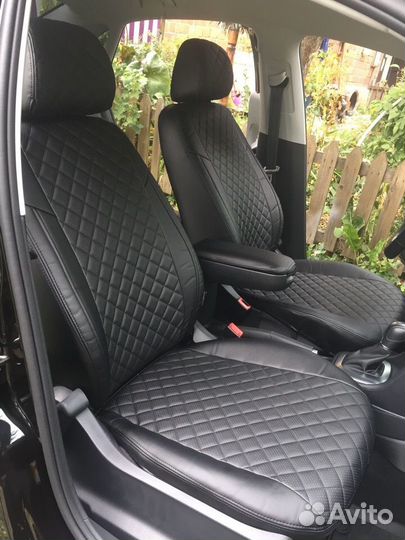 Чехлы VW Polo Экокожа ромб Автопилот