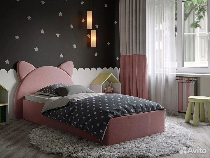 Кровать Китти с ушками мягкая новая