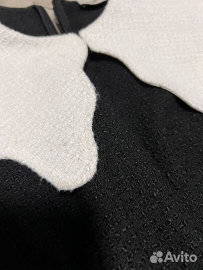 Платье твидовое с отложным воротником lime m