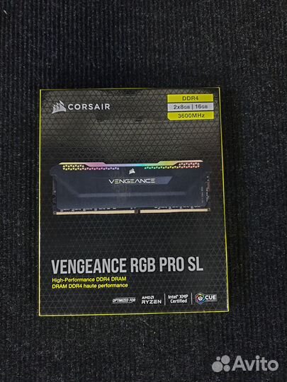 DDR4 Corsair Vengeance RGB PRO SL 2x8Gb 3600MHz
