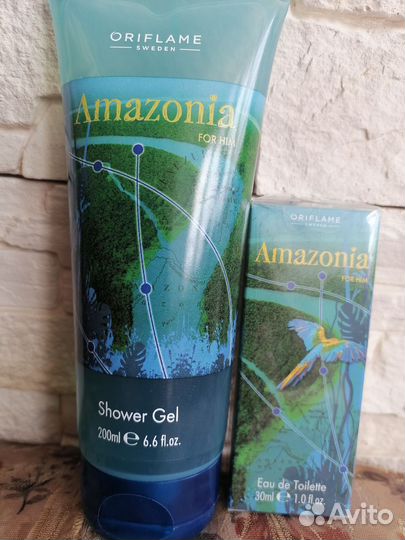 Парфюм муж. Амазония, набор гель+парфюм