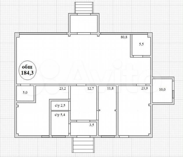Дом 184 м² на участке 7 сот.