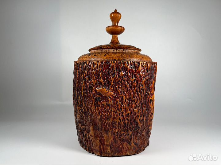 Большой старинный туесок из капокорня