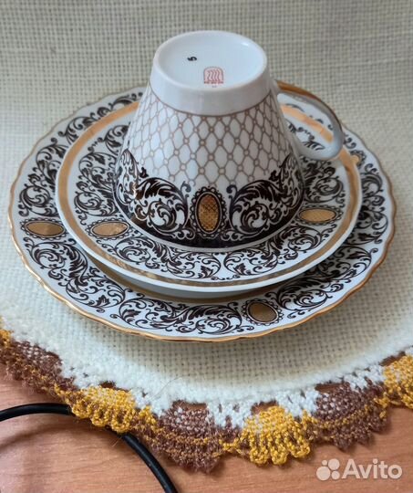 Кофейное трио фарфор Рига